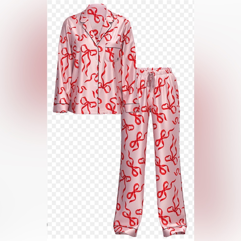 Victoria's Secret Pink Pajama Set with Red Accents